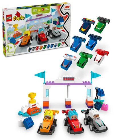 Lego Kids' Duplo Town F1 Team Race Cars Drivers Building Toy 10445, 70 Pieces In Multi Color