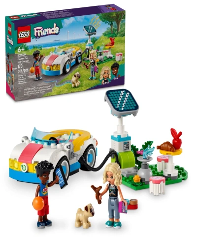 Lego Friends Electric Car And Charger Building Toy For Kids 42609, 170 Pieces In Blue