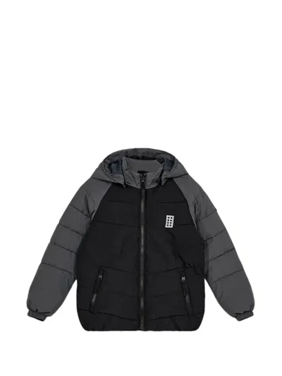 Lego Kids' 컬러 블록 후드 재킷 In Black