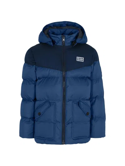 Lego Kids' Hooded Padded Jacket In Blue