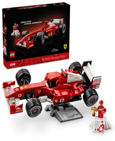 Lego Kids' Icons Ferrari F2004 Michael Schumacher F1 Car Model Building Set, 11375 In Red