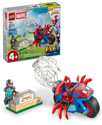 Lego Marvel Spidey And His Amazing Friends Spidey On His Motorcycle Vs. Rhino Building Toy 11206, 61 Piec In Green