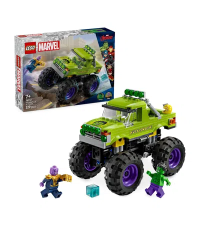 Lego Kids' Marvel The Hulk Truck Vs. Thanos Set 76312 In Green