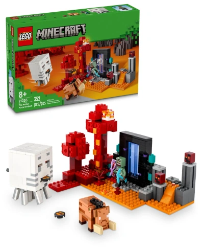 Lego Kids' Minecraft The Nether Portal Ambush Building Toy 21255, 352 Pieces In Multicolor