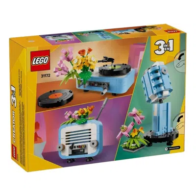 Lego Record Player With Flowers In Pattern