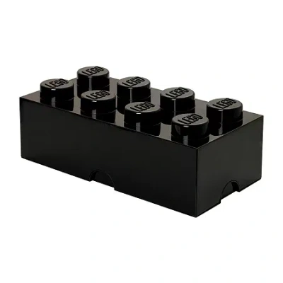 Lego Storage Brick 8 Black Toy Box In Transparent