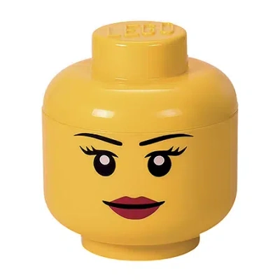 Lego Storage Head - Small Girl Toy Box In Yellow