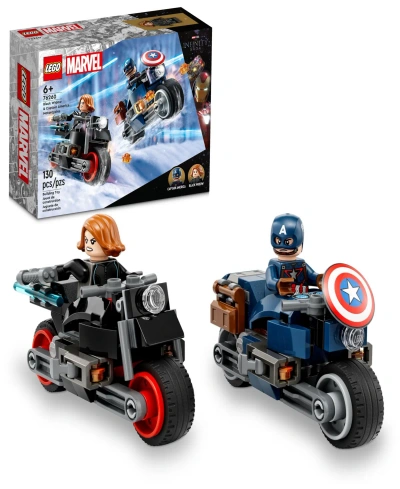 Lego Kids' Super Heroes Marvel 76260 Black Widow & Captain America Motorcycles Toy Building Set In Multicolor