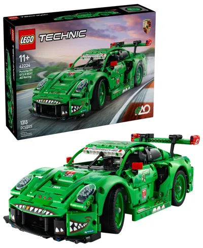 Lego Kids' Technic Porsche 911 Gt3 R Rexy Ao Racing Car 42224, 1313 Pieces In Green