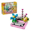 Lego Typewriter With Flowers In Multi