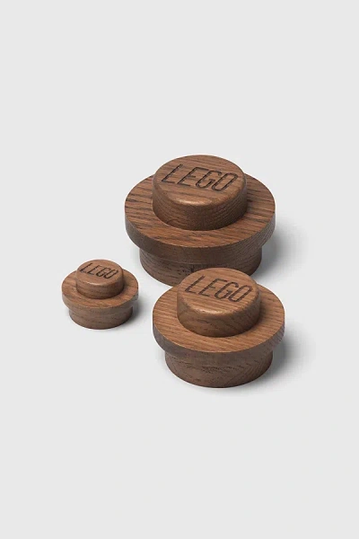 Lego Wooden Wall Hook Set In Dark At Urban Outfitters In Brown