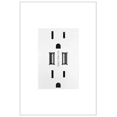 Legrand Adorne® 15 Amp Dual Usb A/a Combo Outlet In White