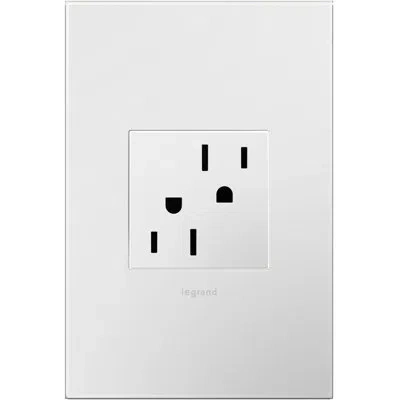 Legrand Adorne 15 Amp Tamper Resistant Duplex Outlet And Wall Plate In White