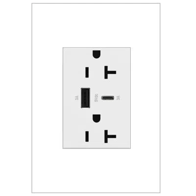 Legrand Adorne® 20a Tamper-resistant Ultra-fast Usb Type-a/c Outlet In White