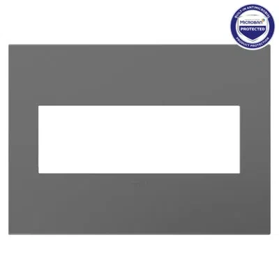 Legrand Adorne 3-gang Wall Plate Magnesium In White
