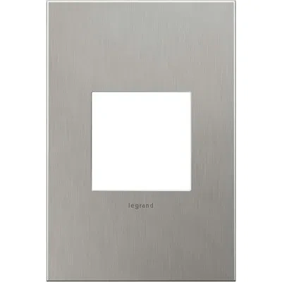Legrand Adorne Brushed Stainless Steel 1-gang Screwless Wall Plate In Gray