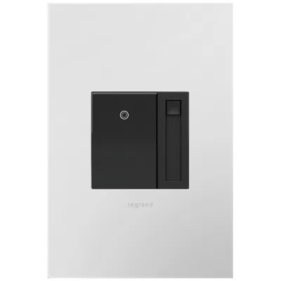 Legrand Adorne Graphite Paddle Led Dimmer With Powder White Wall Plate In Black