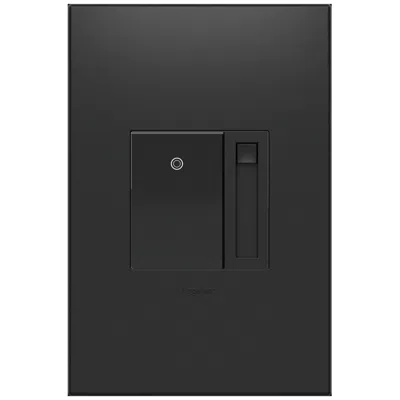 Legrand Adorne Graphite Paddle Led Dimmer With Wall Plate In Black