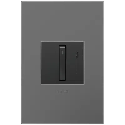 Legrand Adorne Graphite Whisper Dimmer With Magnesium Wall Plate In Black