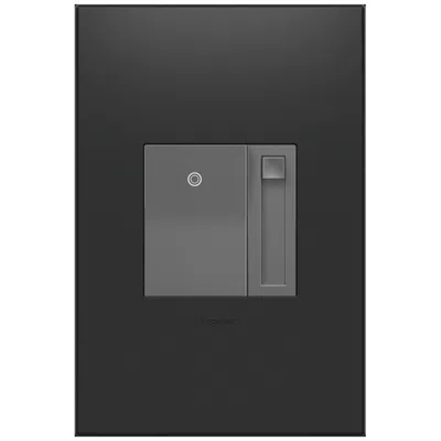 Legrand Adorne Magnesium Paddle Led Dimmer With Graphite Wall Plate In Black