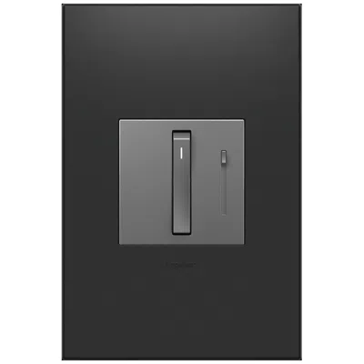 Legrand Adorne Magnesium Whisper Dimmer With Graphite Wall Plate In Gray