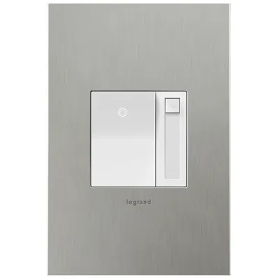 Legrand Adorne White Paddle Led Dimmer With Brushed Stainless Wall Plate