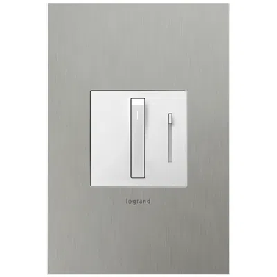 Legrand Adorne White Whisper Dimmer W/ Brushed Stainless Steel Wall Plate