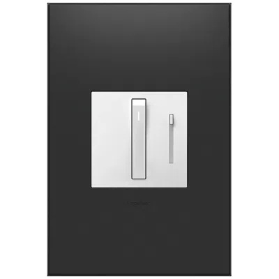 Legrand Adorne White Whisper Dimmer With Graphite Wall Plate In Black