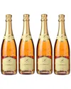 Legrand La Vie Dorée Rosé Sparkling With 24k Gold Flakes: 4 Bottles In Gold