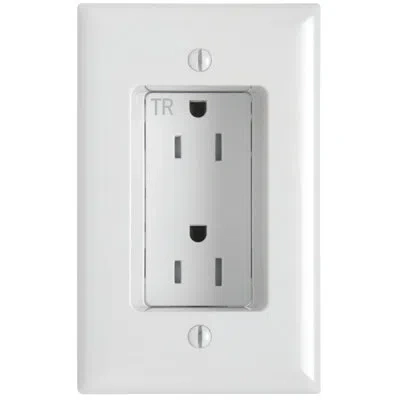 Legrand Pass & Seymour 15 Amp Recessed Tamper Resistant Duplex Receptacle With Integrated Wall Plate In White