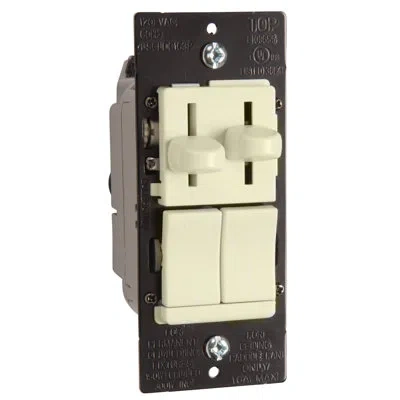 Legrand Pass & Seymour Cfl/led Slide Dimmer With 3-speed De-hummer Fan Control, Preset In Light Almond