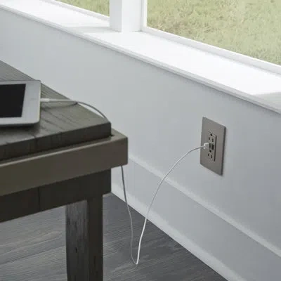 Legrand Radiant 15 Amp Tamper Resistant 3.1a Usb Type A/a Outlet In Nickel