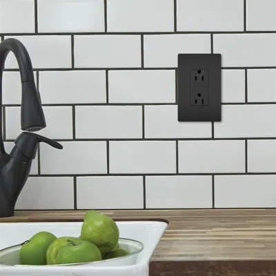 Legrand Radiant 15 Amp Tamper Resistant Decorator Duplex Receptacle Outlet In Black