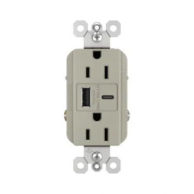Legrand Radiant 15 Amp Tamper-resistant With 3.1a Usb Type A/c Outlet In Nickel