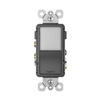 Legrand Radiant 15-amp Combination Night Light And Single Pole/3-way Rocker Light Switch In Black