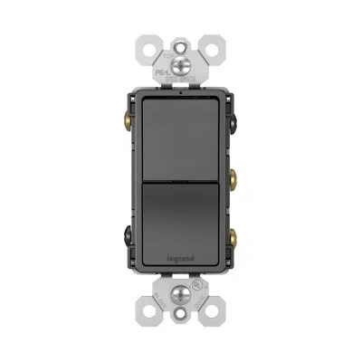 Legrand Radiant 15-amp Combination Two Single Pole/3-way Rocker Light Switch In Black