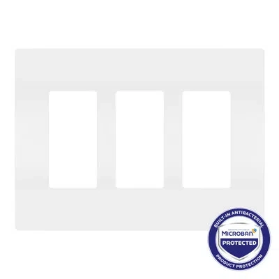 Legrand Radiant 3-gang Decorator Rocker Screwless Wall Plate With Microban In White