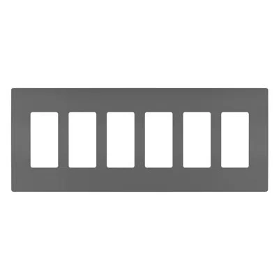 Legrand Radiant 6-gang Decorator Rocker Screwless Wall Plate In Black