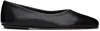 LEGRES BLACK NAPPA LEATHER BALLERINA FLATS