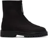 Legres Black Zipper Boots In Black