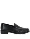 Legres Black Ruched Loafers In Black