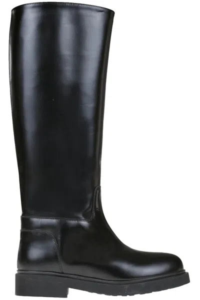 Legres Brushed Leather Boots In Black