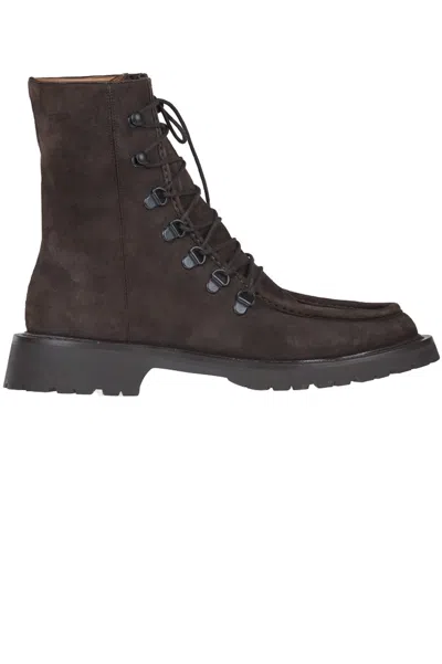 Legres College Lace Up Boots In Dark Brown