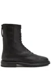 Legres Grained Leather Ankle Boots In Black