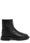 Legres Grained Leather Ankle Boots In Black