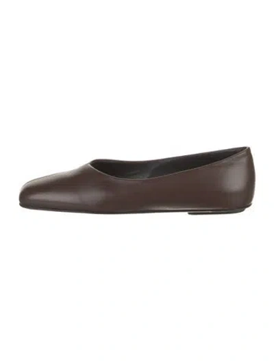 Pre-owned Legres Leather Ballet Flats In Brown
