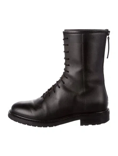 Pre-owned Legres Leather Combat Boots In Black