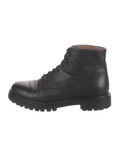 Pre-owned Legres Leather Combat Boots In Black
