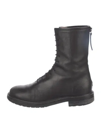 Pre-owned Legres Leather Combat Boots In Black