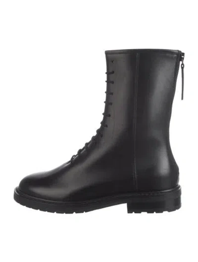 Pre-owned Legres Leather Combat Boots In Black